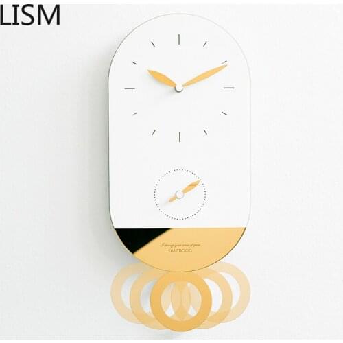 Luxury Minimalist Wall Clock White Large Art Living Room Creative Clocks Wall Swingable Bedroom Silent Home Drcor Reloj De Pared