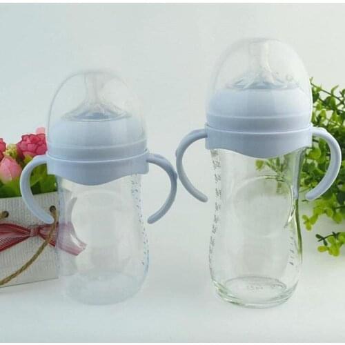 Non-Slip Milk Bottle Grip Handle for Natural Wide Mouth Baby Bottle Feeding Bottles Accessory Include 1PCS Bottle Grip