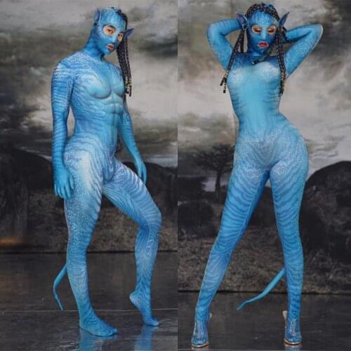 Stretch Jumpsuit Nightclub Bar Cosplay Costumes Halloween Party Role Play Sexy Dance Performance Bodysuit Stage Outfit DQS3240