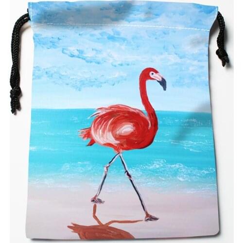 Best flamingo art Drawstring Bags Custom Storage Printed Receive Bag Compression Type Bags Size 18*22cm Storage Bags