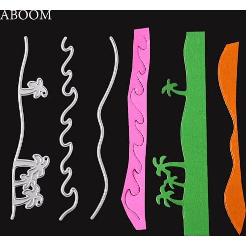 ABOOM 3PCS/Set Beach Coconut Tree Cutting Dies Stencils For DIY Scrapbooking Embossing Card Album Cutting Dies Template
