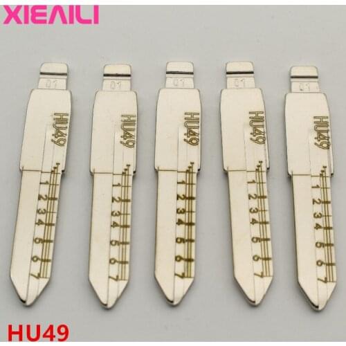 XIEAILI 20Pcs NO.1 HU49 Engraved Line Key Blade Blank Scale Shearing Teeth Uncut Key Blade For Vw Jetta/Santana S301