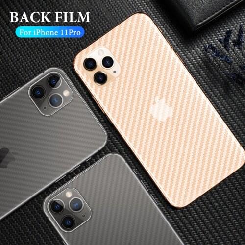 Anti-fingerprint Carbon Fiber Back Film For iPhone 11 12 Pro X XS MAX XR Mini Protective Film For iPhone 8 7 Plus 6 6s Protector
