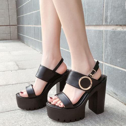 2021 Cool Gladiator Gothic Style Extreme Square High Heels Leisure Party Platform 2021 Sandals Shoes Woman