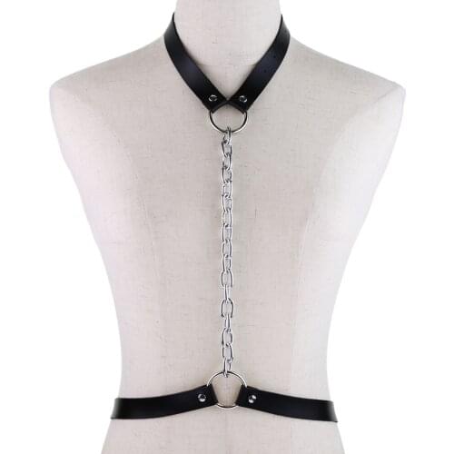 Goth choker Leather Body Harness Sword belt waist Belt Witch Gothic Punk 2021 Fashion Metal egirl pub student Exotic Accessories
