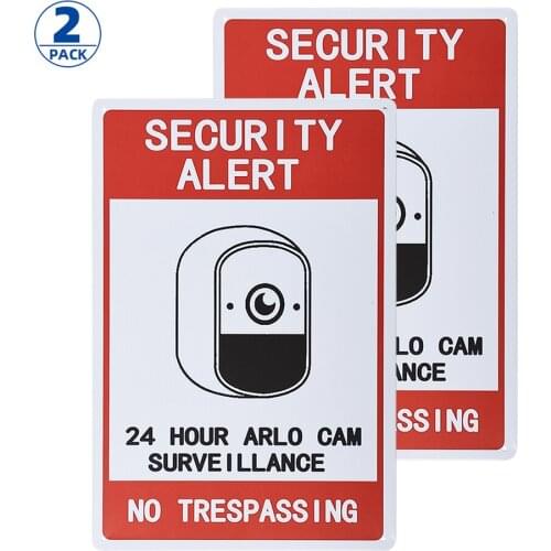 Video Surveillance Sign - Security Alert Sign - Trespassers Will Be Prosecuted Metal Sign - 2 Pack
