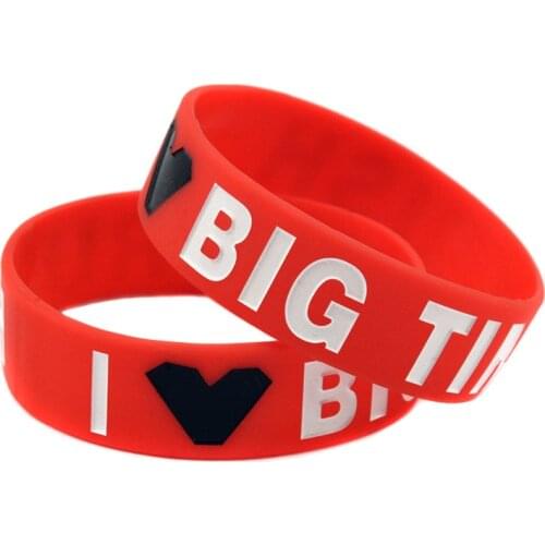 1PC I Love Big Time Rush Silicone Writsband 3/4 Inch Wide for Music Fans