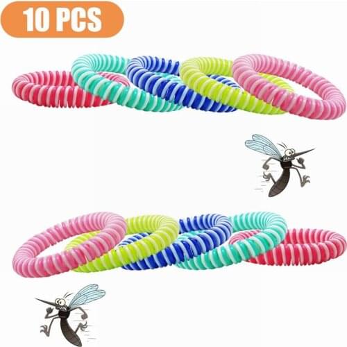 10pcs Anti-Mosquito Repellent Bracelets Multicolor Pest Control Bracelets Insect Protection Camping Outdoor Adults Kids