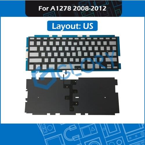 20pcs/Lot US Keyboard Backlit For Macbook Pro 13" Unibody A1278 Keyboard Backlight Replacement 2008-2012