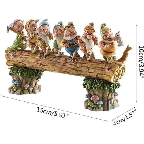 50LB Seven Dwarf Garden Statue Figurine Trees Gnome Sculpture Resin Ornaments for Home Patio Yard Lawn Porch Decor