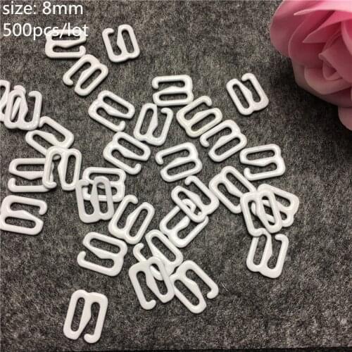 500pcs/pack 8mm Bra buckle design 9 white Underwear clothing accessories 500pcs Woman Webbing buckle