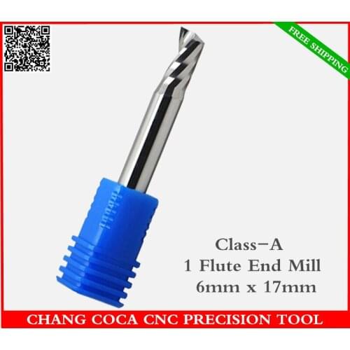 6mm*12mm,Freeshipping CNC machine solid carbide End Mill,Germany tungsten steel 1 flute spiral milling cutter,PVC,MDF router Bit