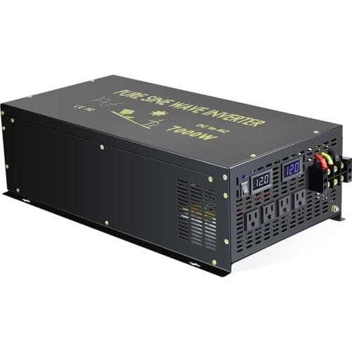 7000W Off Grid Pure Sine Wave Solar Inverter 24V 220V Inverters Converters 12V/36V/48V/72 DC to 120V/230V/240V AC Remote Control