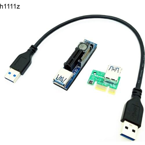 PCI-E Riser PCI Express 1X Riser Extender Card Adapter 30cm USB3.0 Extension Cable PCIE X1 to X1 Slot Connector for Network Card