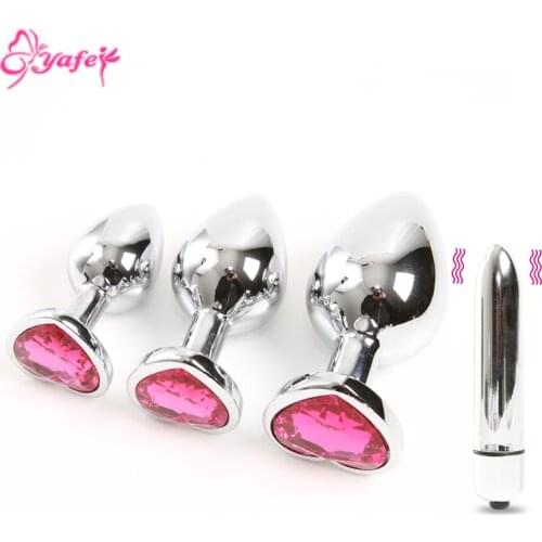 Rose Color Heart Anal Plug Stainles Prostate Massager Anal Beads Unisex Adult Products Erotic Sex Toys for Woman Man Gay