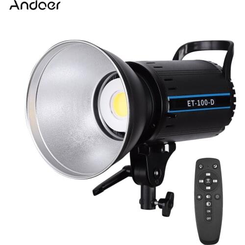 Andoer ET-100-D 100W Studio LED Continuous Video Light 5600K Adjustable Brightness CRI 95+ w/ Standard Reflector Remote Control