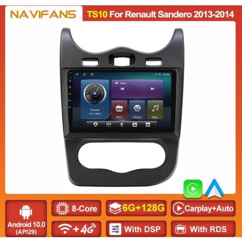 6G+128G Android 11 Carplay Auto Car Radio Stereo For Renault Sandero 2013 2014 Multimedia Player GPS Navi Headunit 2 DIN NO DVD