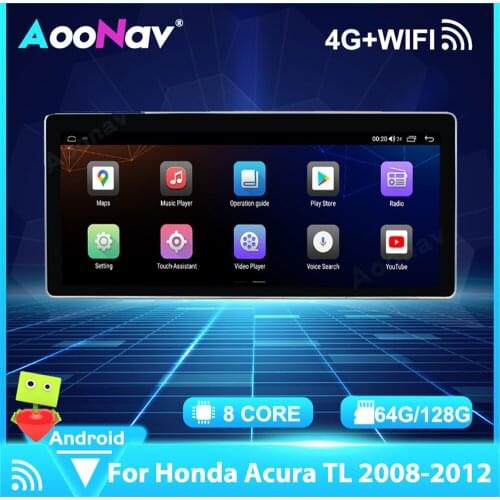 64G 128GB Car Multimedia For Honda Acura TL 2008-2012 Car GPS Navigation Audio Player Stereo Carplay WiFi 4G Touch Screen
