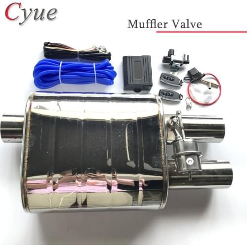 Car Exhaust Pipe Vacuum Pump Variable Valve Mufflers Remote Control Stainless Steel Universal ID 60mm 63mm Flat Form 2 Output