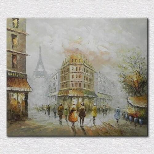 Free Shipping Kitchen Painting Modern Wall Painting city street Home Wall Decorative Art Picture Paint on Canvas