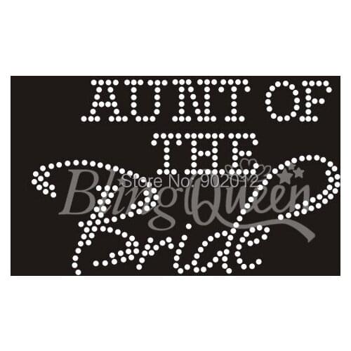 BlingQueen 25PCS/LOT Korean Rhinestone Transfers Aunt of the Bride Design