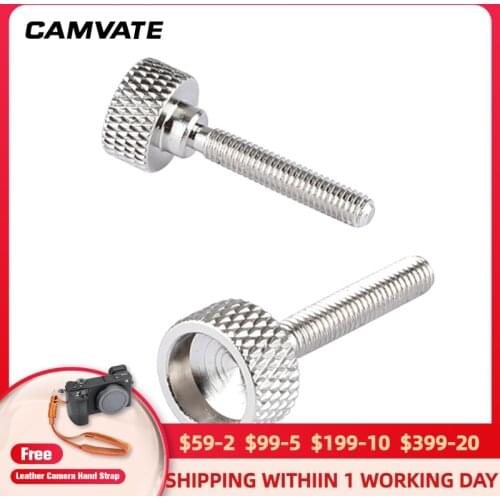 CAMVATE 2 Pieces Standard Universal Cupped Cap Screw Thumb Screw With M4 Male Thread (20mm Length) For DSLR Cage Rig Or Gimbals
