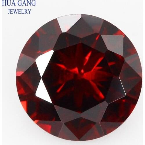 Deep Garnet 0.8~3.75mm Cubic Zirconia Round Shape Loose CZ Stone 5A Brilliant Cut Synthetic Gems For Sale Free Shipping