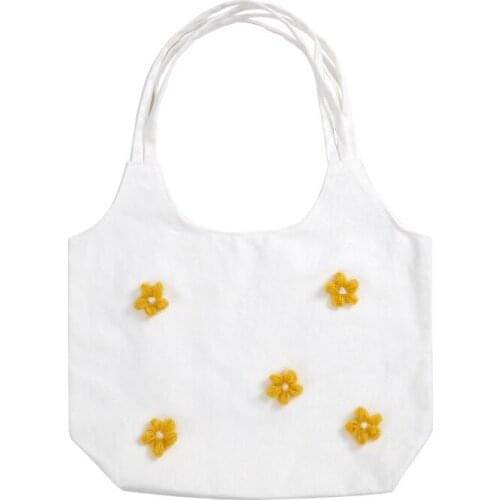 Womens Canvas Shoulder Tote Bag Large Capacity Cotton Cloth Shopping Bags Female Handbag Foldable Reusable Beach Shopper Bag