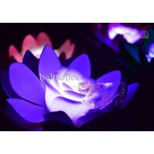 Diameter 17 cm Artificial LED Floating Lotus Flower Lamp With Colorful Changed Lights For Wedding Party Decorations Supplies