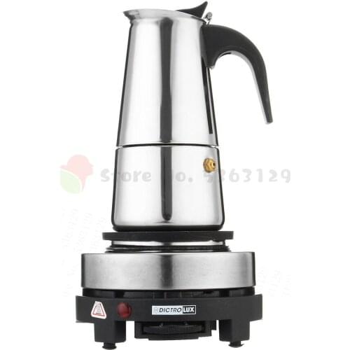 4/9 Cups Coffee Maker Pot Stainless Steel Mocha Espresso Latte WIth Electric stove Filter Moka Coffee Maker Pot for Kitchen