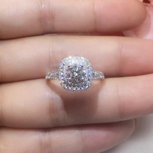 100% 18K gold ring and moissanite diamond D VVS Luxury wedding ring With national certificate SW13