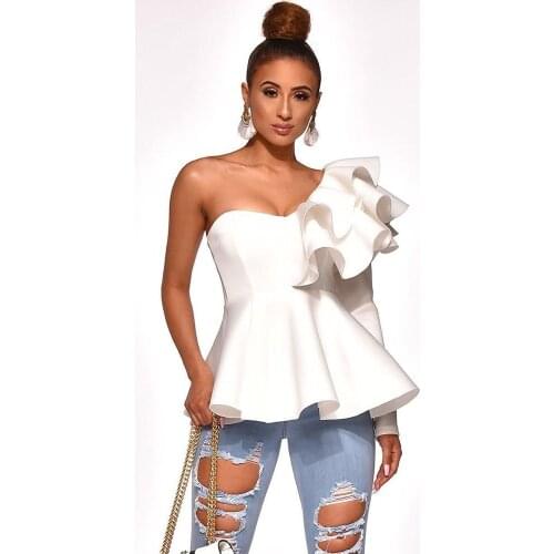 Summer Ruffles Blouses for Women Off Shoulder Sleeveless Shirts Womens Tops and Blouses Slim Cropped Blusas Mujer De Moda 2020