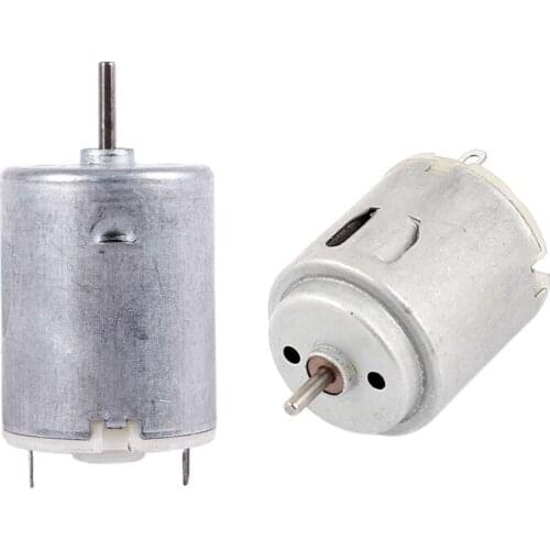 2Pcs High Torque Magnetic Cylindrical Mini DC Motor Silver - 8000RPM 9V 68MA & 6-12V 3000 RPM
