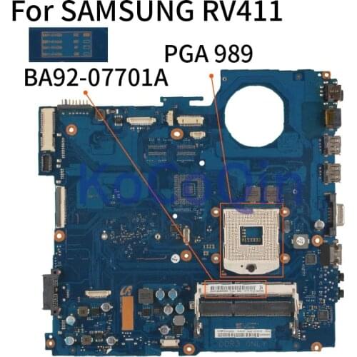 KoCoQin Laptop motherboard For SAMSUNG RV411 Mainboard BA92-07701A BA41-01432A HM55 DDR3