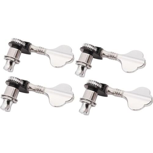 A Set of 4 Pcs Chrome Bass Tuning Pegs Machine Heads Tuners for Bass Guitar Accessories Parts Musical Instrument(4R)