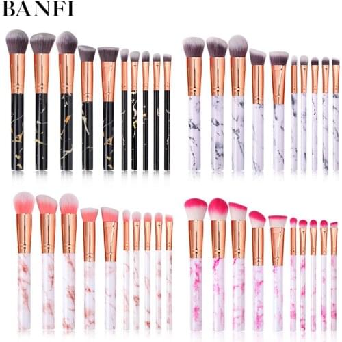 10PCs Marble Makeup Brush Set Blush Brush for Cosmetic Powder Foundation Eyeshadow Lip Make up Brushes Set Beauty Tool Dropship