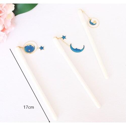 Star and Moon gel Beautiful pen set Black color ink pens writing Girl gift Stationery Office school supplies
