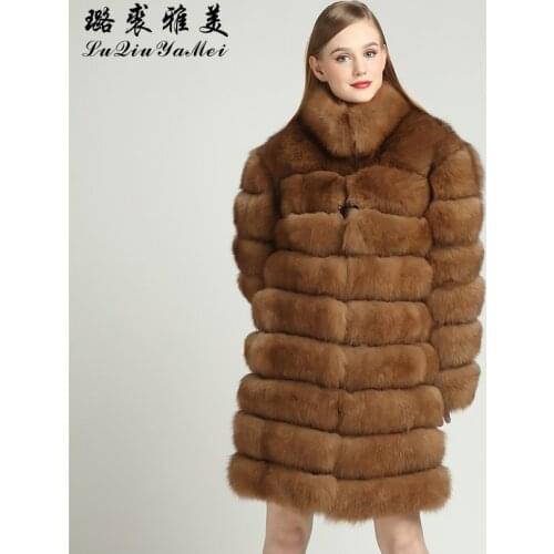 Natural Fur Women Coats Fox Fur Collar 2020 New Luxury Vest Fur Coats Female Customized Plus Size 5XL Real Fur Jackets Winter