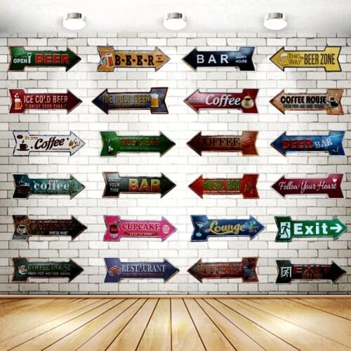 Arrow Irregular Tin Signs Plaque Metal Vintage Poster Advertising board Wall Home Pub Restaurant Beer Shop Art Decor 42X10CM U-1