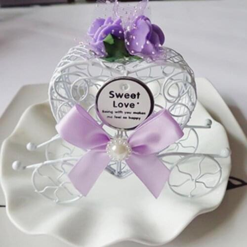 1 PCS Hollow Candy Box Exquisite Romantic Metal Heart Favor Candy Box Creative DIY Wedding Supplies Party Gift