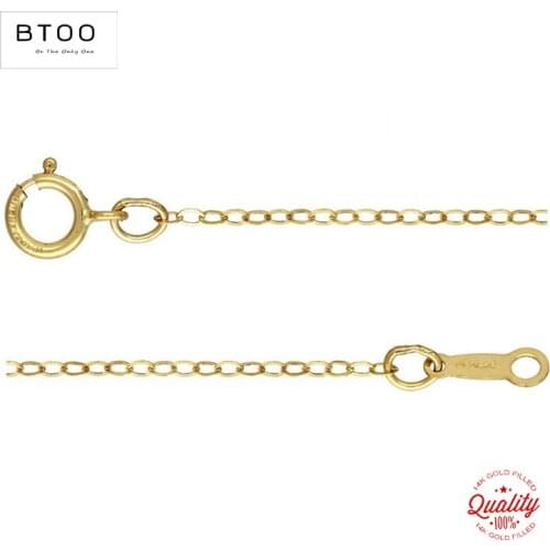 Real 14K Gold Filled Flat Cable Chain Necklace 1.3MM Chain Necklace Gold jewelry Minimalist Gold Filled Women Jewelry