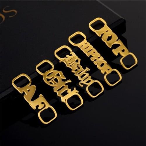 Personalized Custom Name Shoe-buckle Stainless Steel Jewelry Nameplate Buckie Shoe Tags Charms Accessories Gold Silver Color
