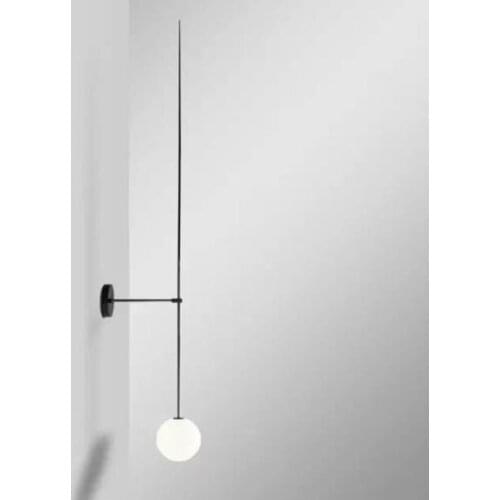 Post Modern Line Wall Lamp Minimalism Nordic Glass Ball Led Wall Sconce Light Fixtures Bathroom Bedside Mirror Lights Loft Decor