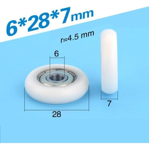 [R0628-7] 10PCS 626zz coated bearing pulley package plastic bearing pulley windows small wheel nylon POM pulley R type 6*28*7mm