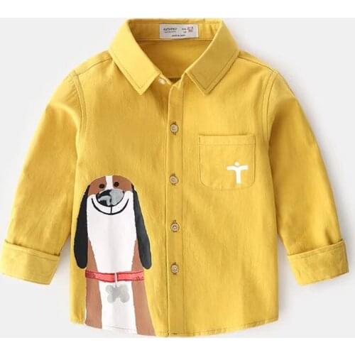Baby Boys Shirts pure Cotton Children Clothing Long Sleeve White Kids Clothes Turn-down Collar Button Casual Tops