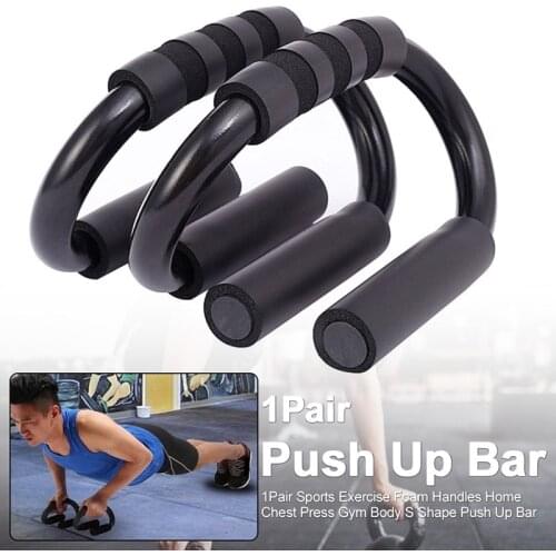 New 1Pair Sports Push Up Bar Muscle Fitness Pull Body Push Up Bar Training Gym Home Foam Handles Exercise Chest Press S Shape