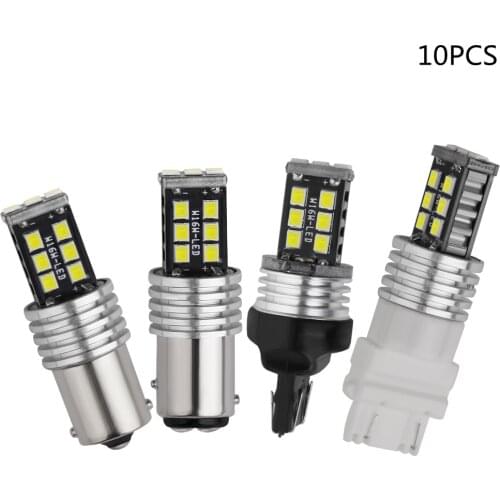 10pcs T20 W21/5W 7443 7440 W21W 2835 15SMD 7444NA LED For Turn Signal Lights Tail Lights Brake Lights Canbus DC 12V No error