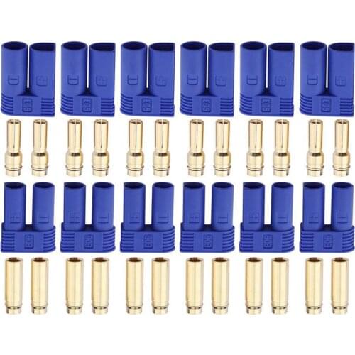 TOP 12Pcs 6 Pairs of EC5 Banana Plug Connector Female Male for RC ESC LIPO Battery/Motor