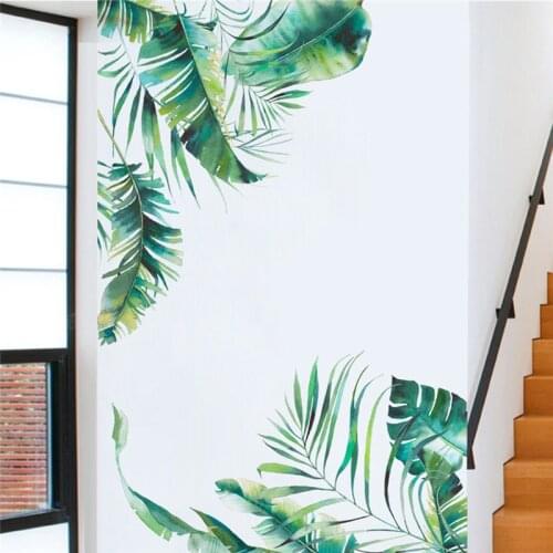 Tropical Plants Banana Leaf Wall Stickers For Living Room Bedroom Eco-friendly Vinyl Wall Decals Art Murals Poster Home Decor