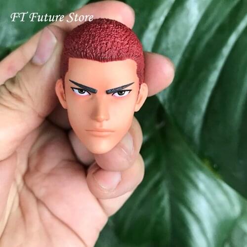 In Stock 1/6 Scale Male Cartoon Anime Figure Accessory Hanamichi Sakuragi Head Sculpt Carved Model for 12 inches Action Figure